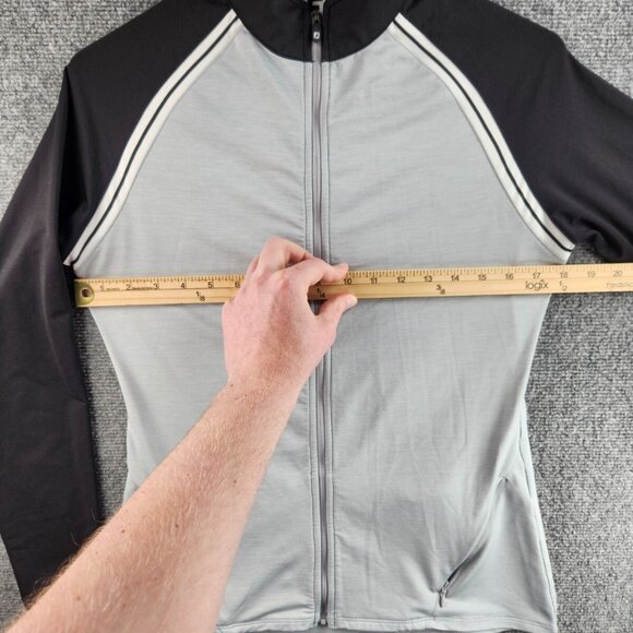 Footjoy Stretch Jacket Women Small Full Zip Golf Long Sleeve Gray Black Athletic - Picture 13 of 16
